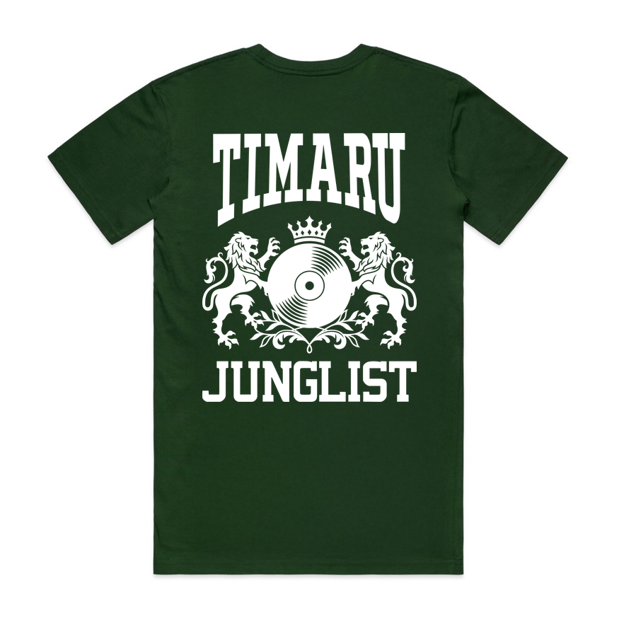 Mens TIMARU JUNGLIST Tee - Forest Green (back)