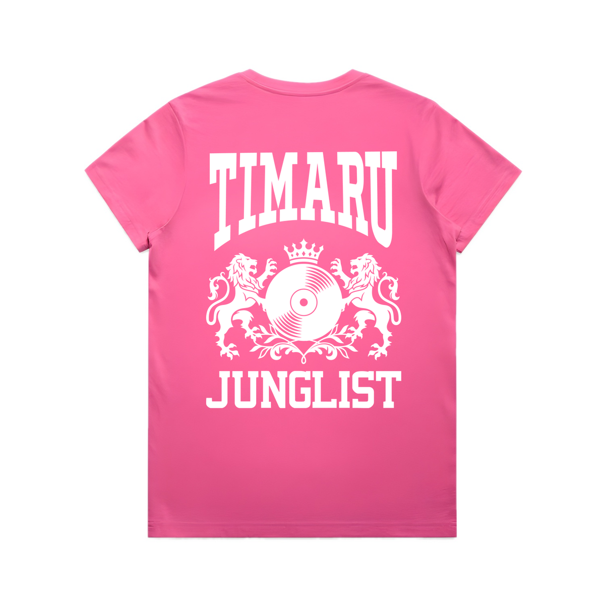 Womens TIMARU JUNGLIST Tee - Charity Pink (back)