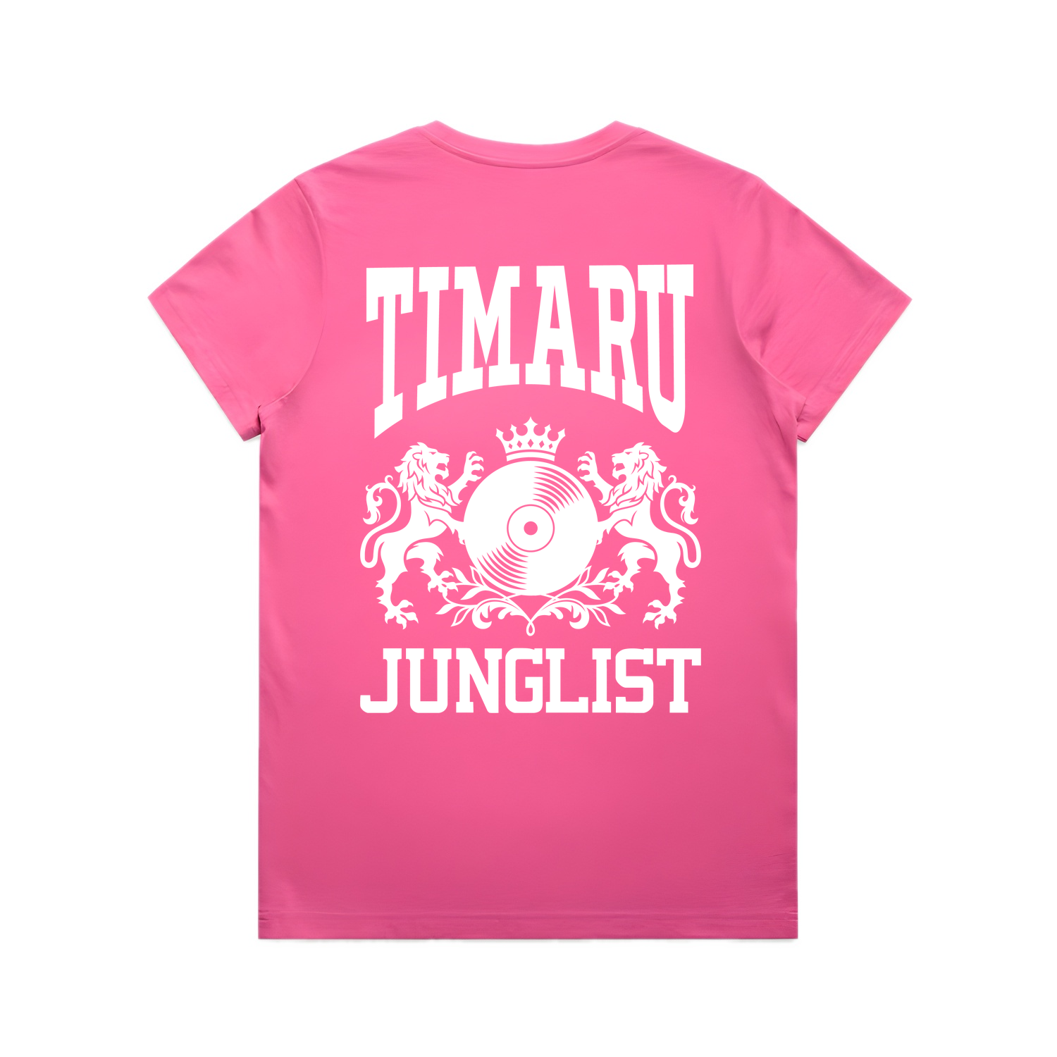 Womens TIMARU JUNGLIST Tee - Charity Pink (back)