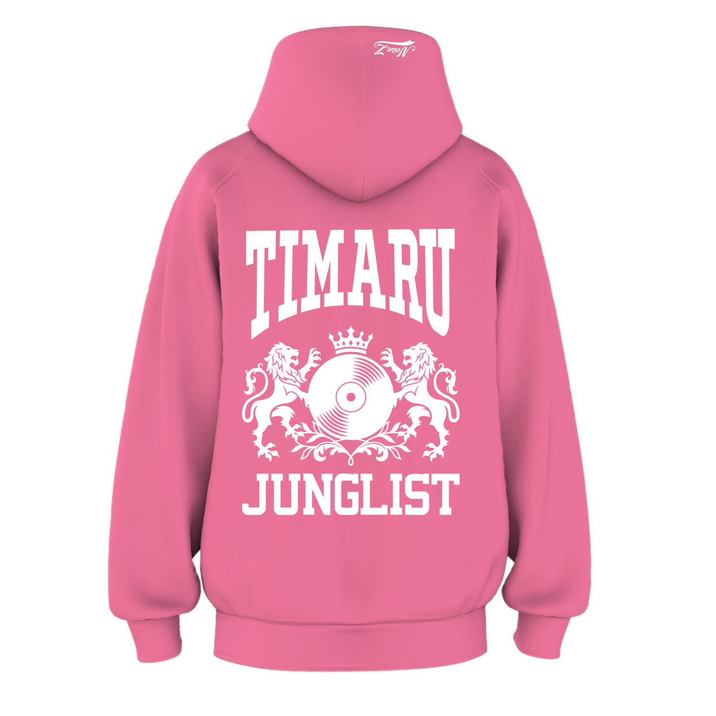 Mens TIMARU JUNGLIST Hoodie - Charity Pink (back)
