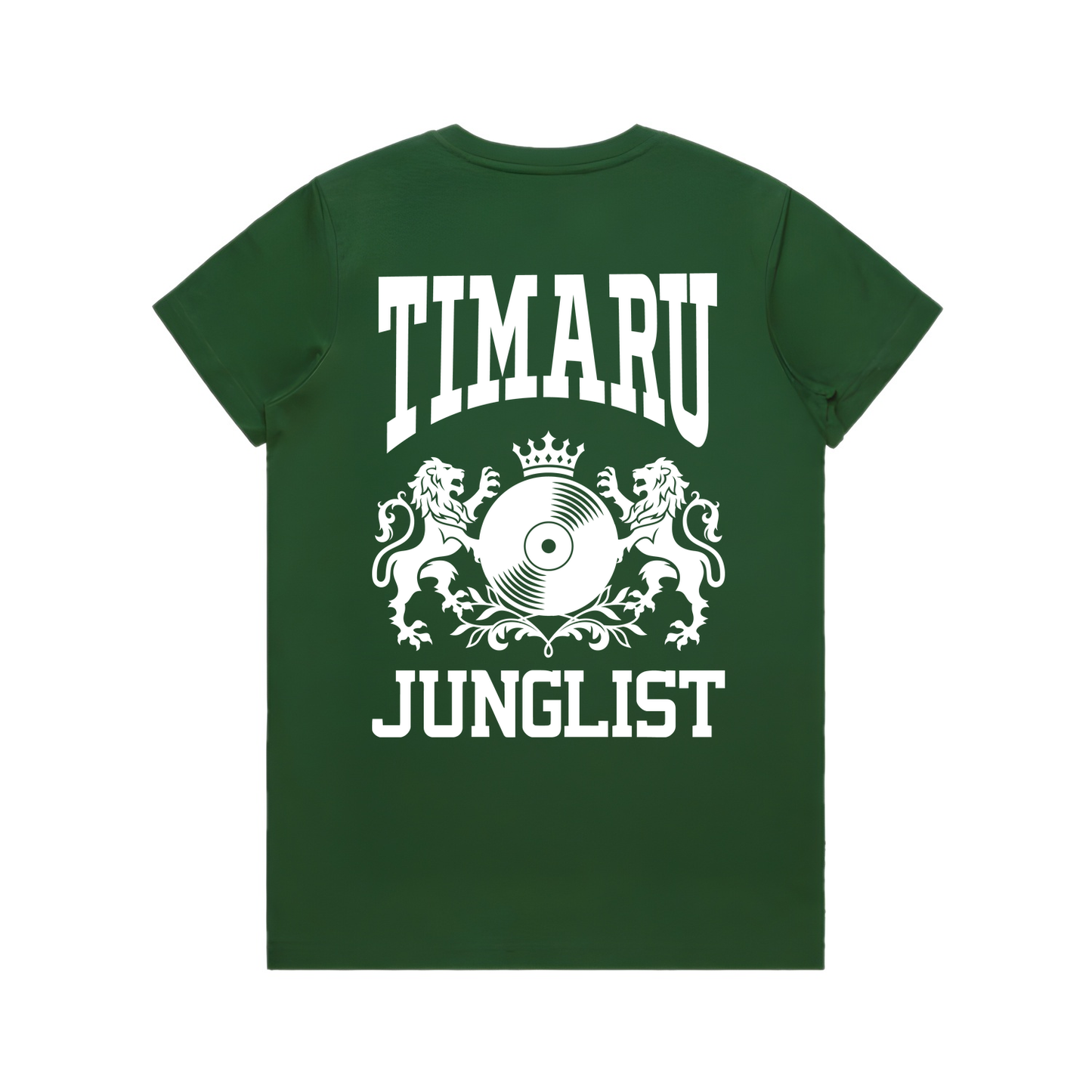 Womens TIMARU JUNGLIST Tee - Forest Green (back)