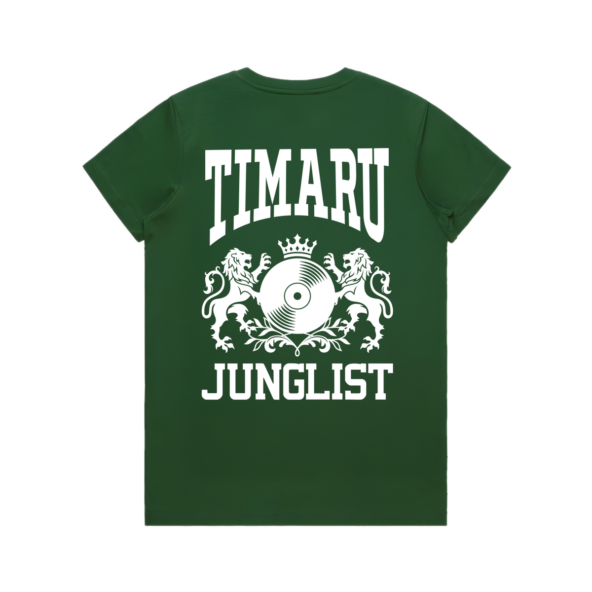 Womens TIMARU JUNGLIST Tee - Forest Green (back)