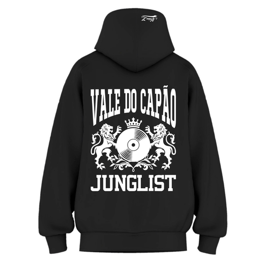 Mens VALE DO CAPÃO JUNGLIST Hoodie - Black (back)