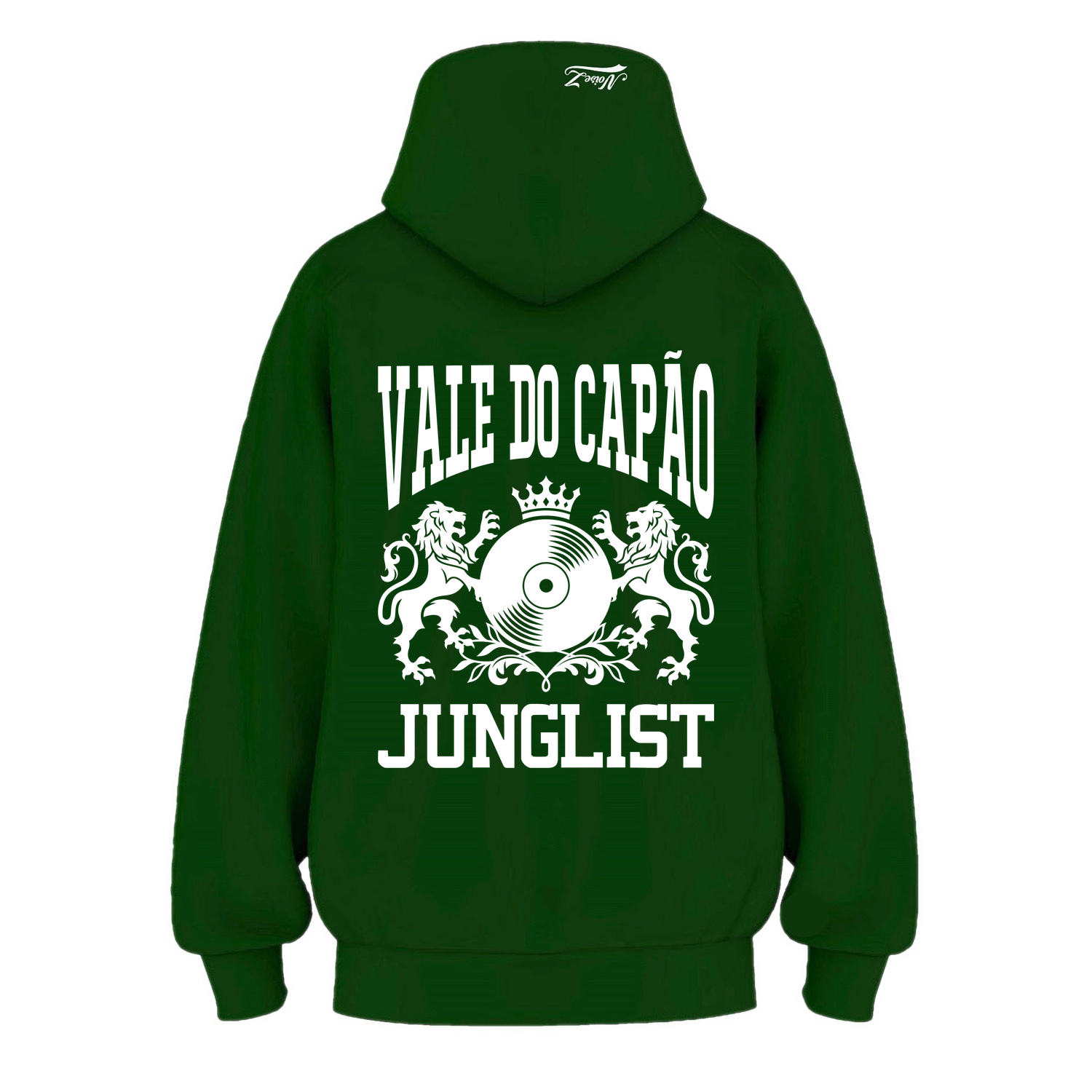 Mens VALE DO CAPÃO JUNGLIST Hoodie - Pine Green (back)