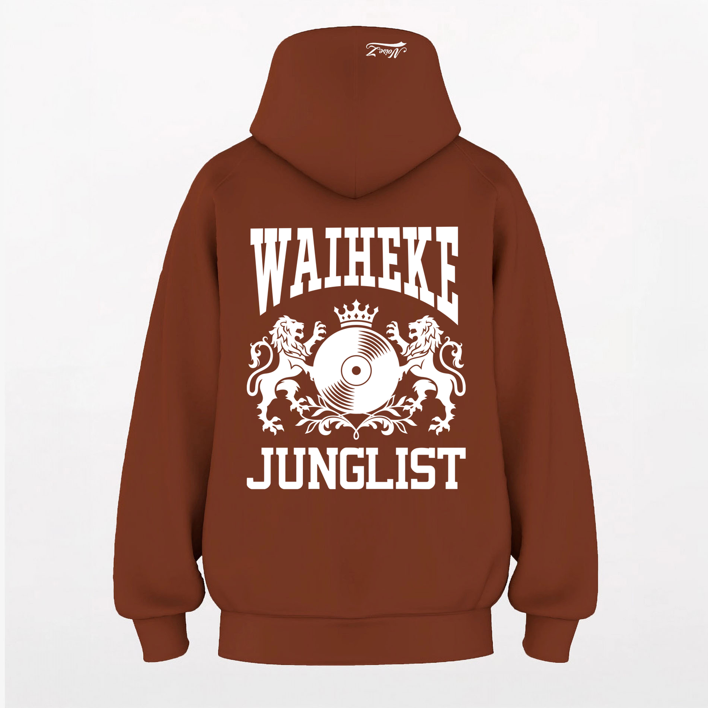 Mens WAIHEKE JUNGLIST Hoodie - Clay (back)