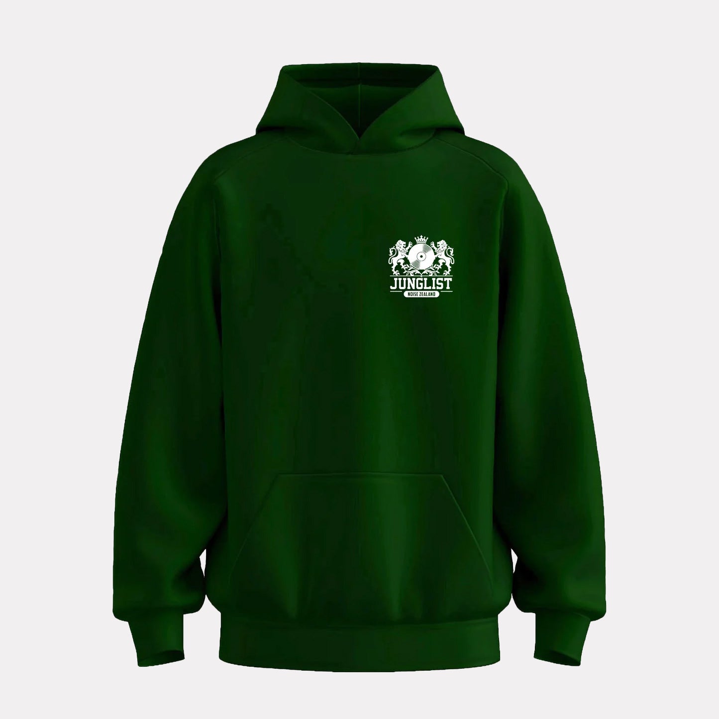 Mens WAIHEKE JUNGLIST Hoodie - Pine Green (front)