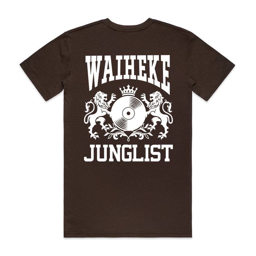 Mens WAIHEKE JUNGLIST Tee - Chocolate (back)