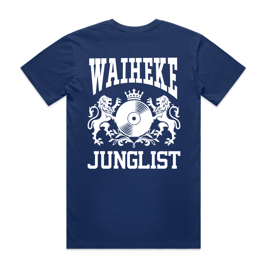Mens WAIHEKE JUNGLIST Tee - Cobalt Blue (back)
