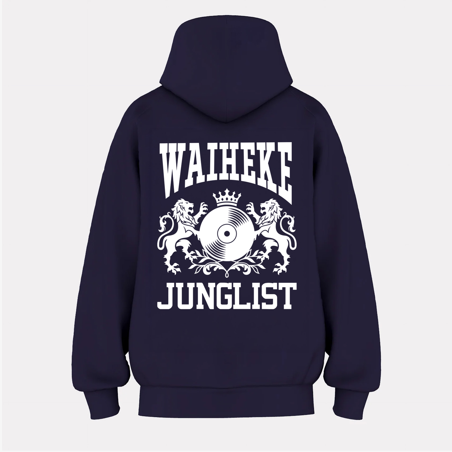 Womens WAIHEKE JUNGLIST Hoodie - Ink Blue (back)