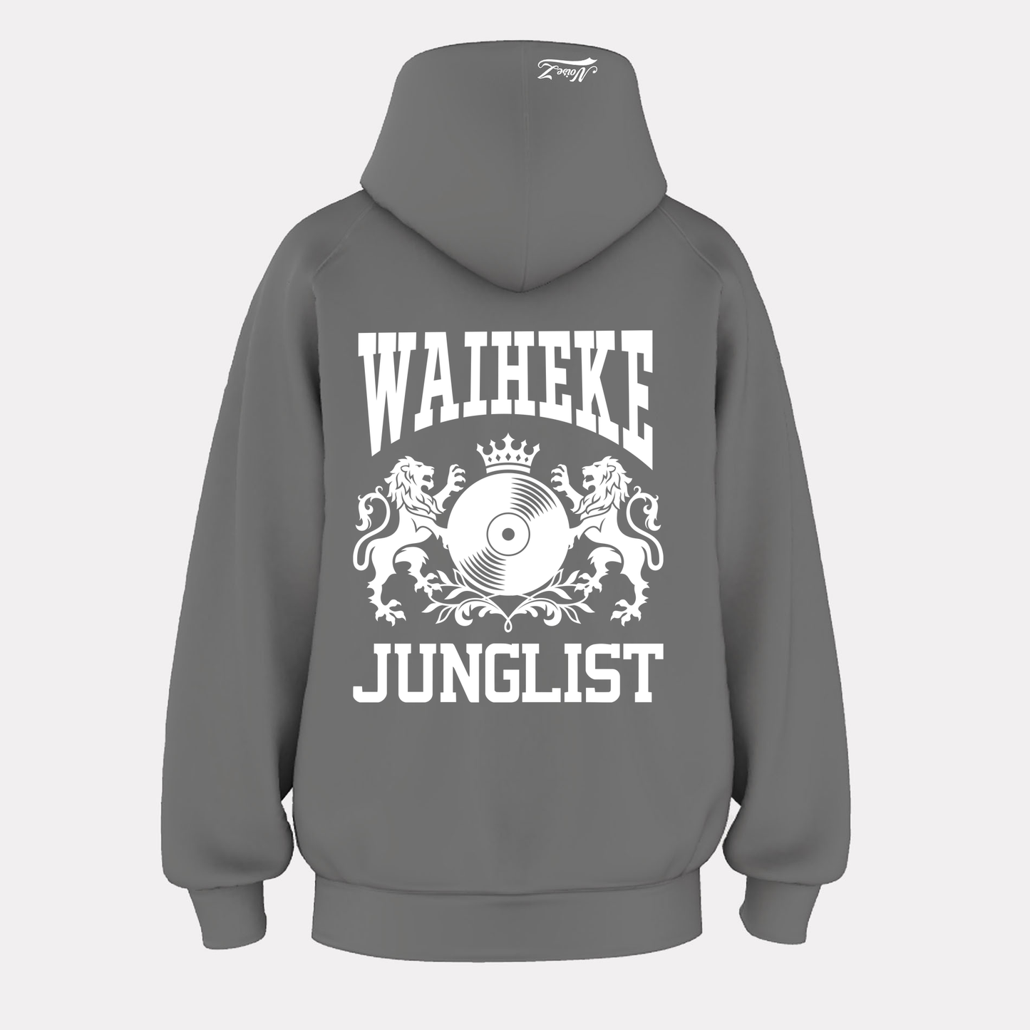 Womens WAIHEKE JUNGLIST Hoodie - Shadow (back)