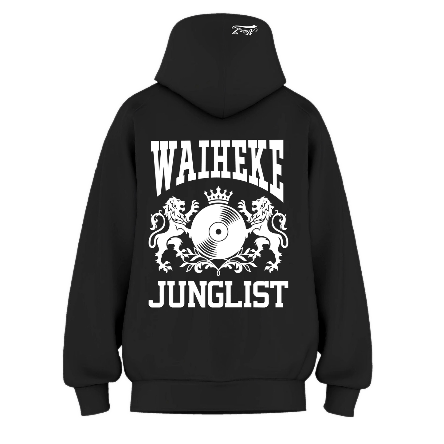 Mens WAIHEKE JUNGLIST Hoodie - Black (back)