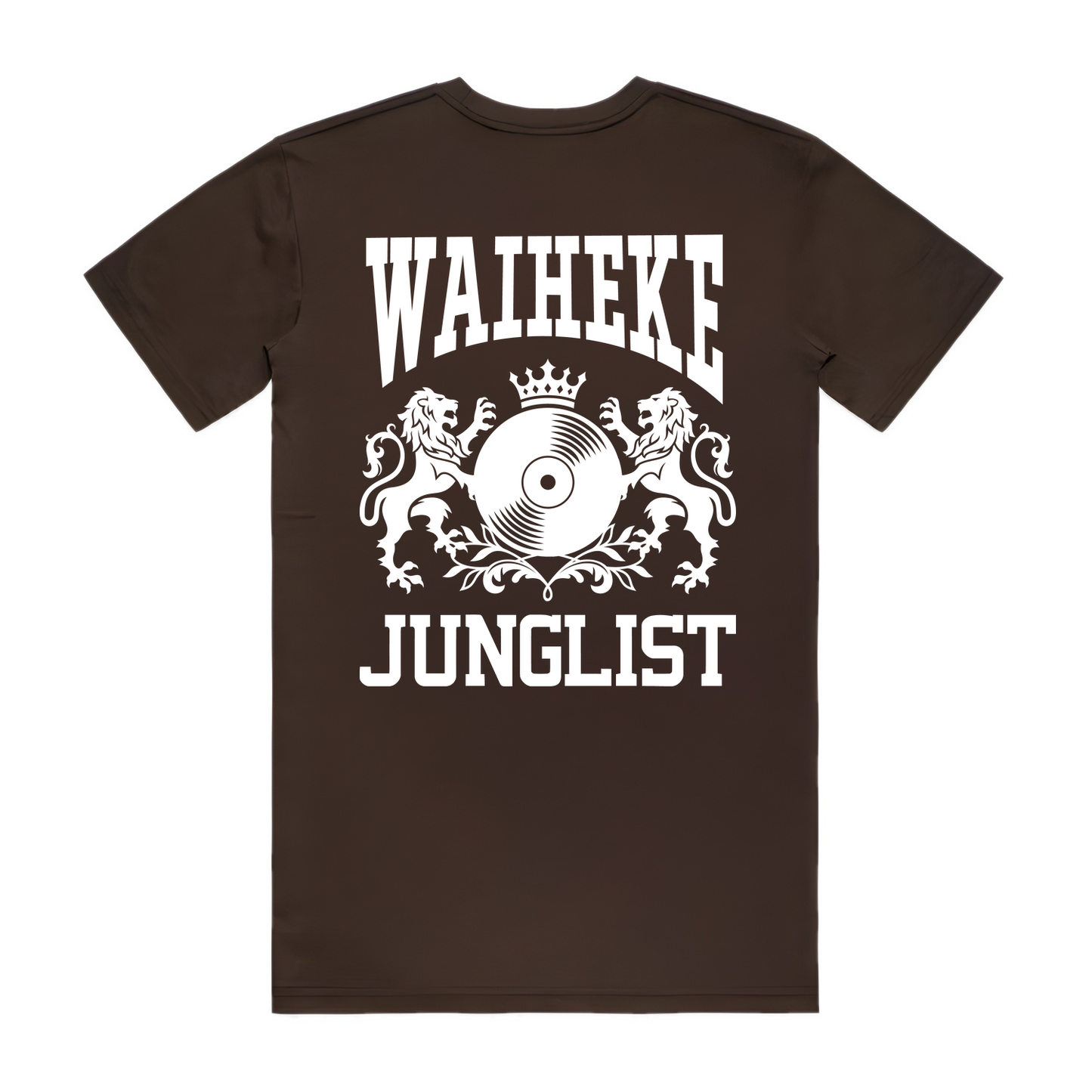 Mens WAIHEKE JUNGLIST Tee - Chocolate (back)
