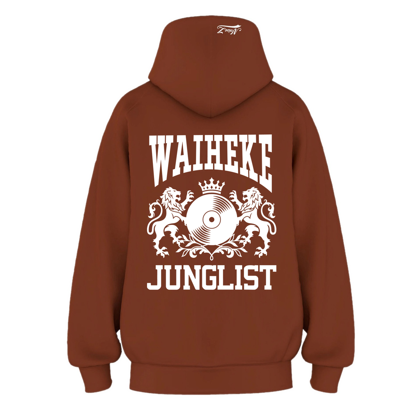 Mens WAIHEKE JUNGLIST Hoodie - Clay (back)