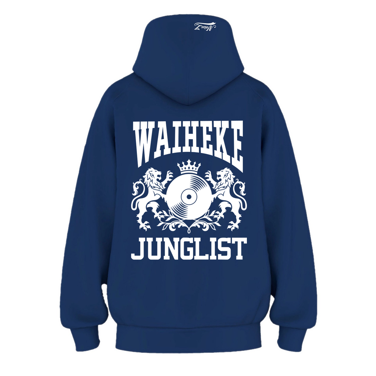 Mens WAIHEKE JUNGLIST Hoodie - Cobalt Blue (back)