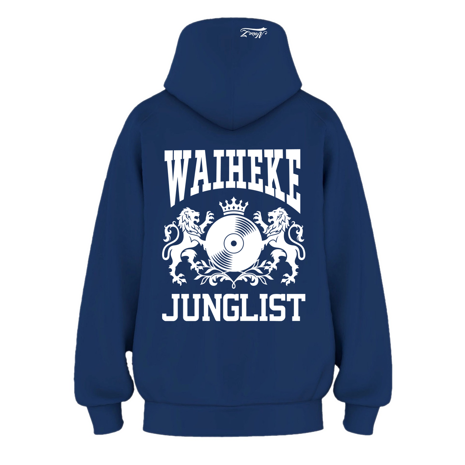 Mens WAIHEKE JUNGLIST Hoodie - Cobalt Blue (back)