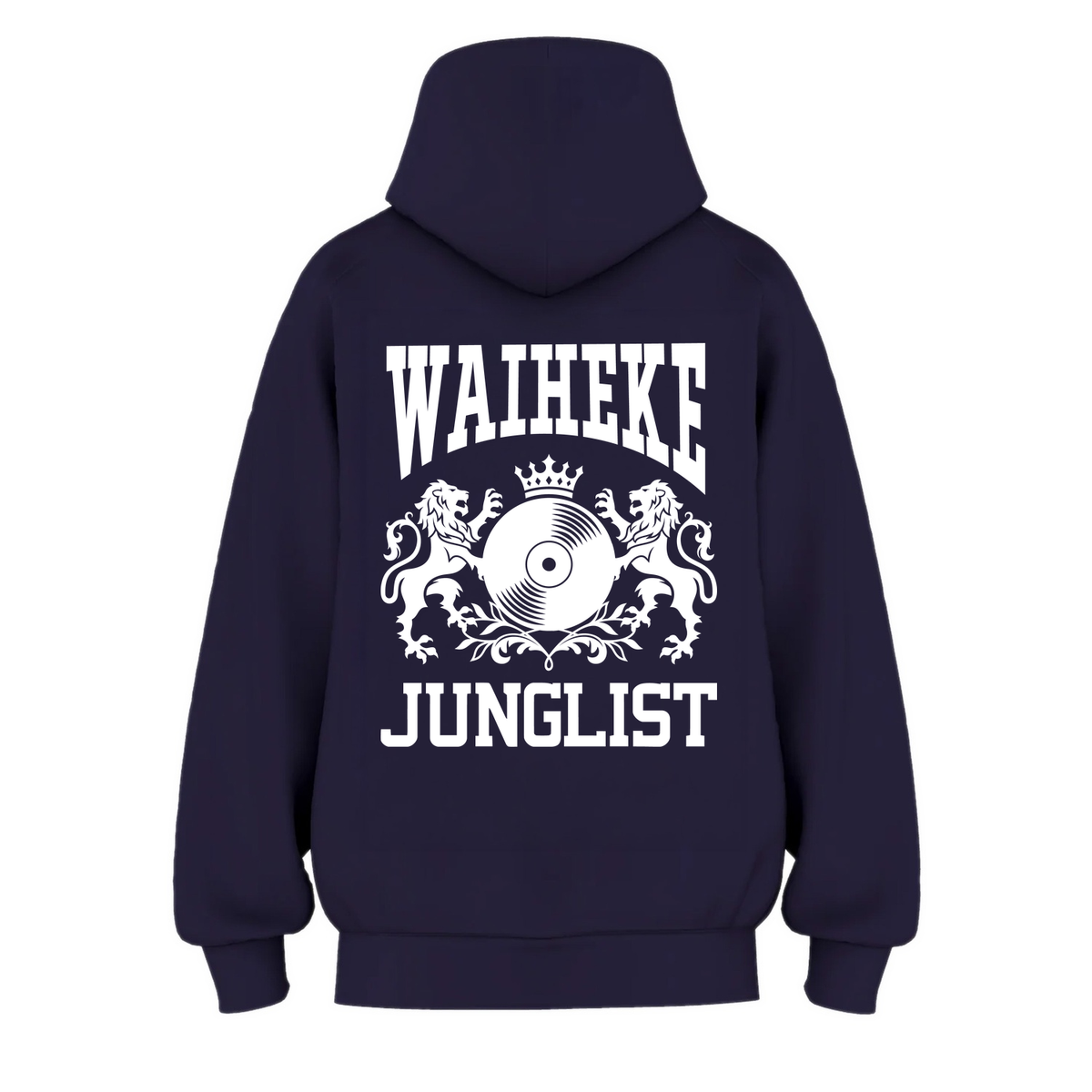 Womens WAIHEKE JUNGLIST Hoodie - Ink Blue (back)