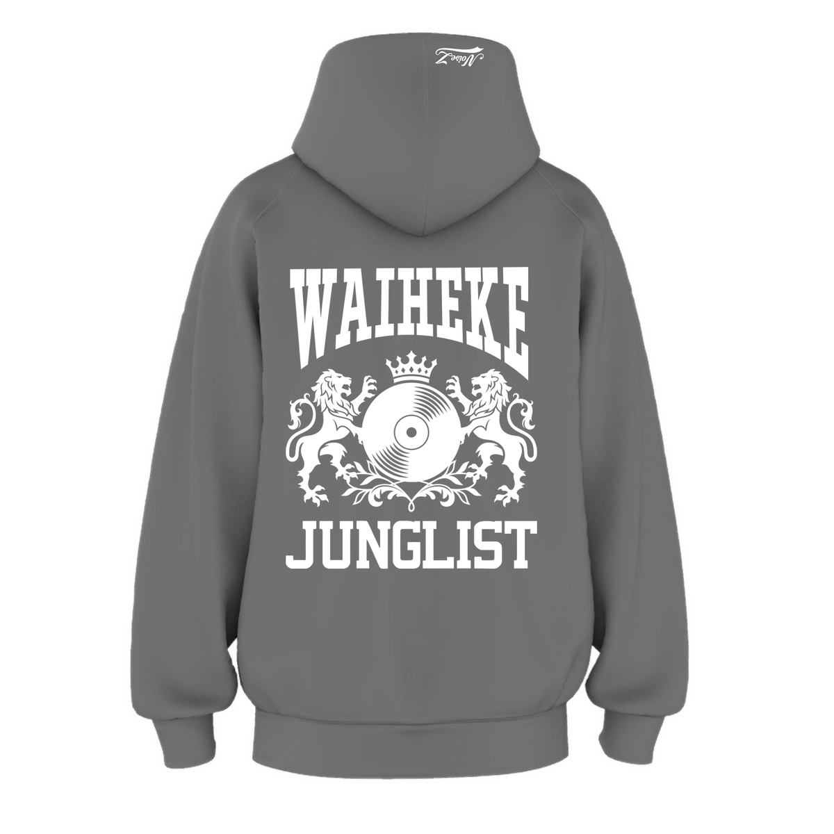 Mens WAIHEKE JUNGLIST Hoodie - Shadow (back)