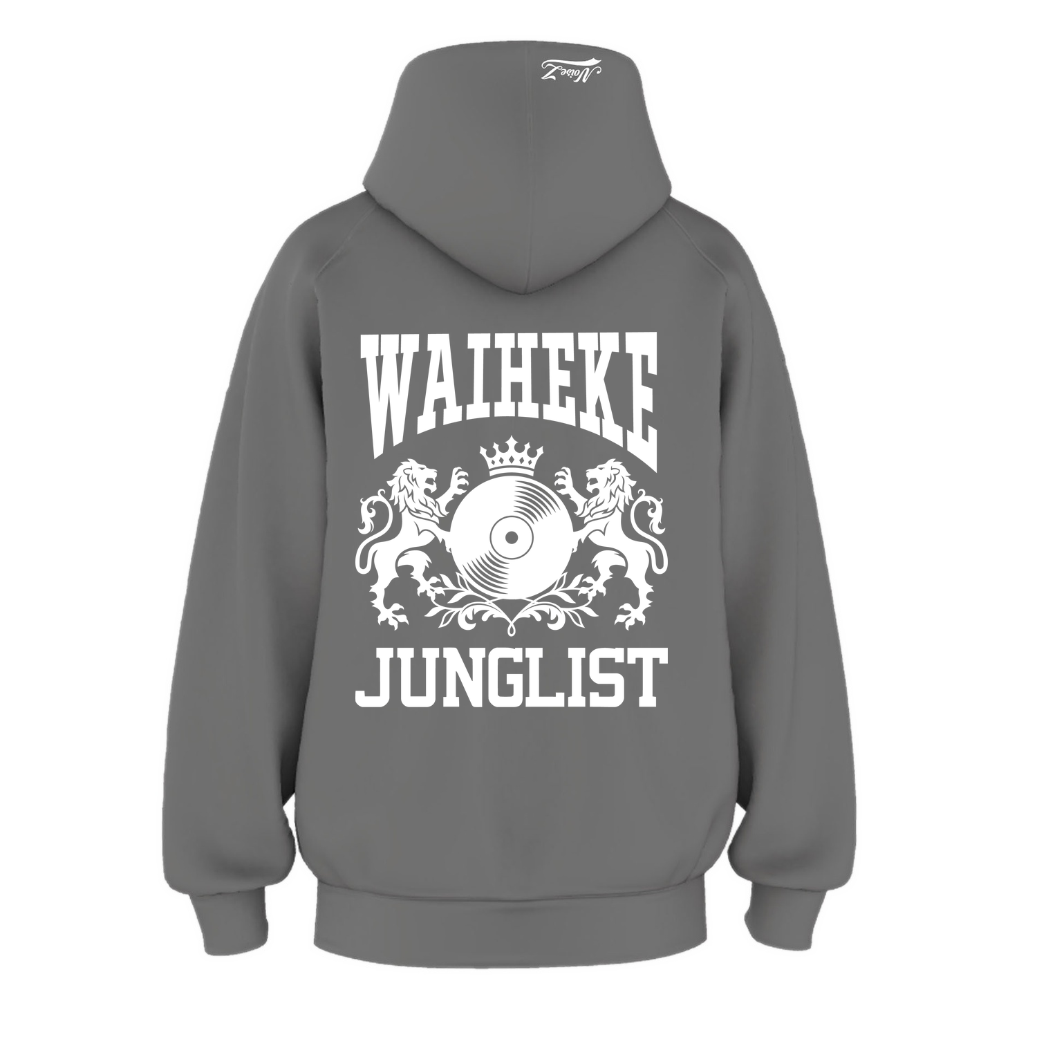 Womens WAIHEKE JUNGLIST Hoodie - Shadow (back)