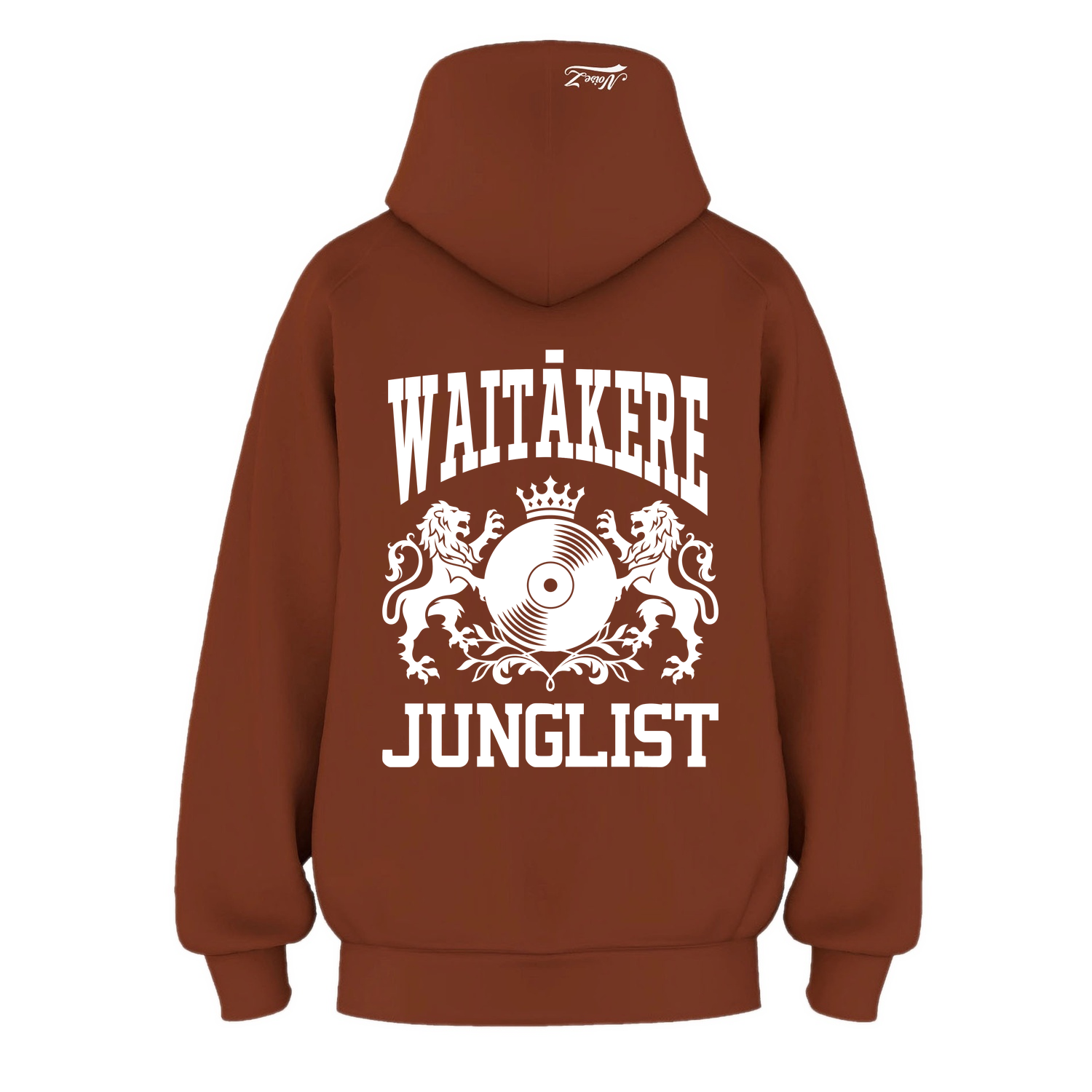 Mens WAITĀKERE JUNGLIST Hoodie - Clay (back)
