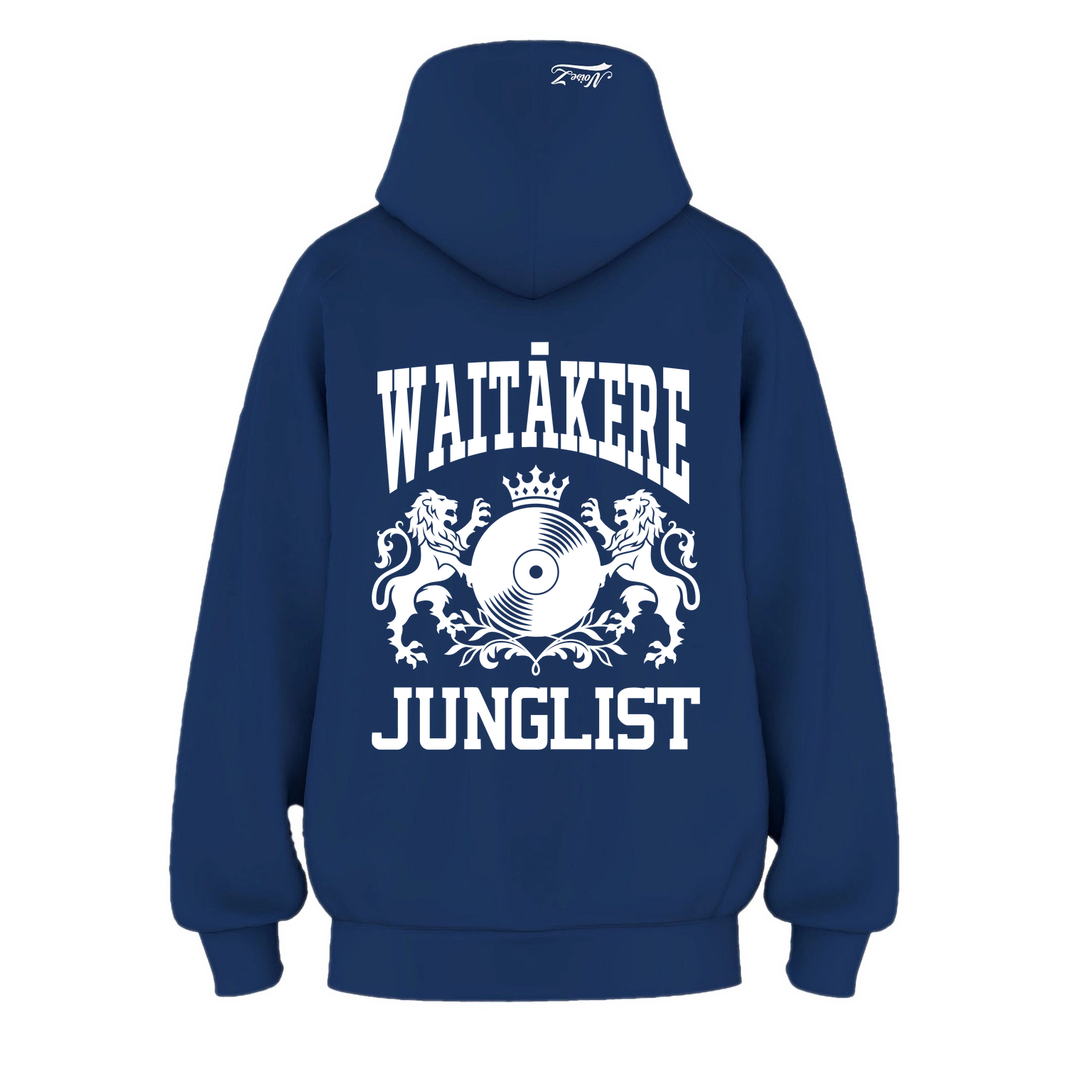Mens WAITĀKERE JUNGLIST Hoodie - Cobalt Blue (back)