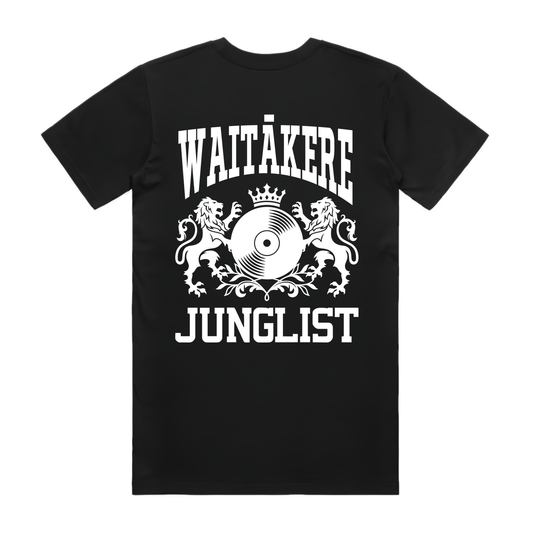 Mens WAITĀKERE JUNGLIST Tee - Black (back)