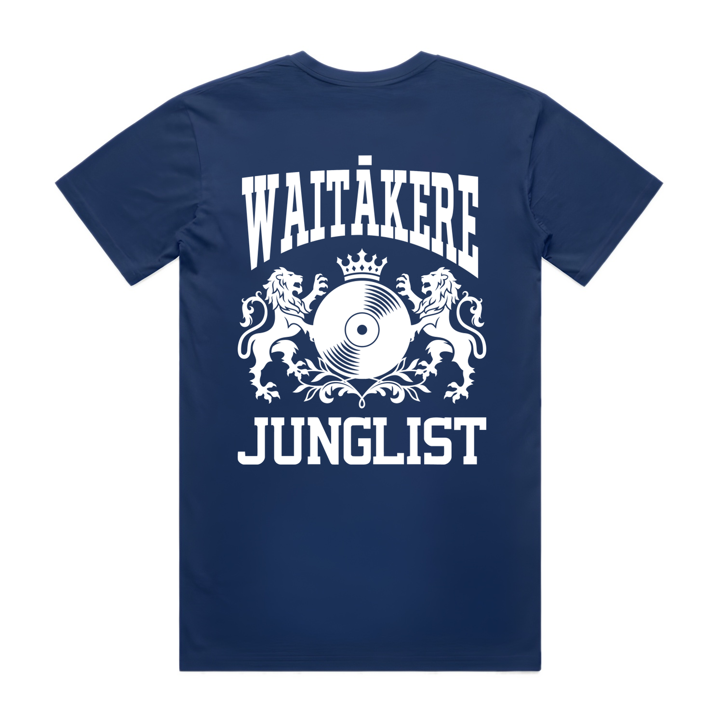 Mens WAITĀKERE JUNGLIST Tee - Cobalt Blue (back)