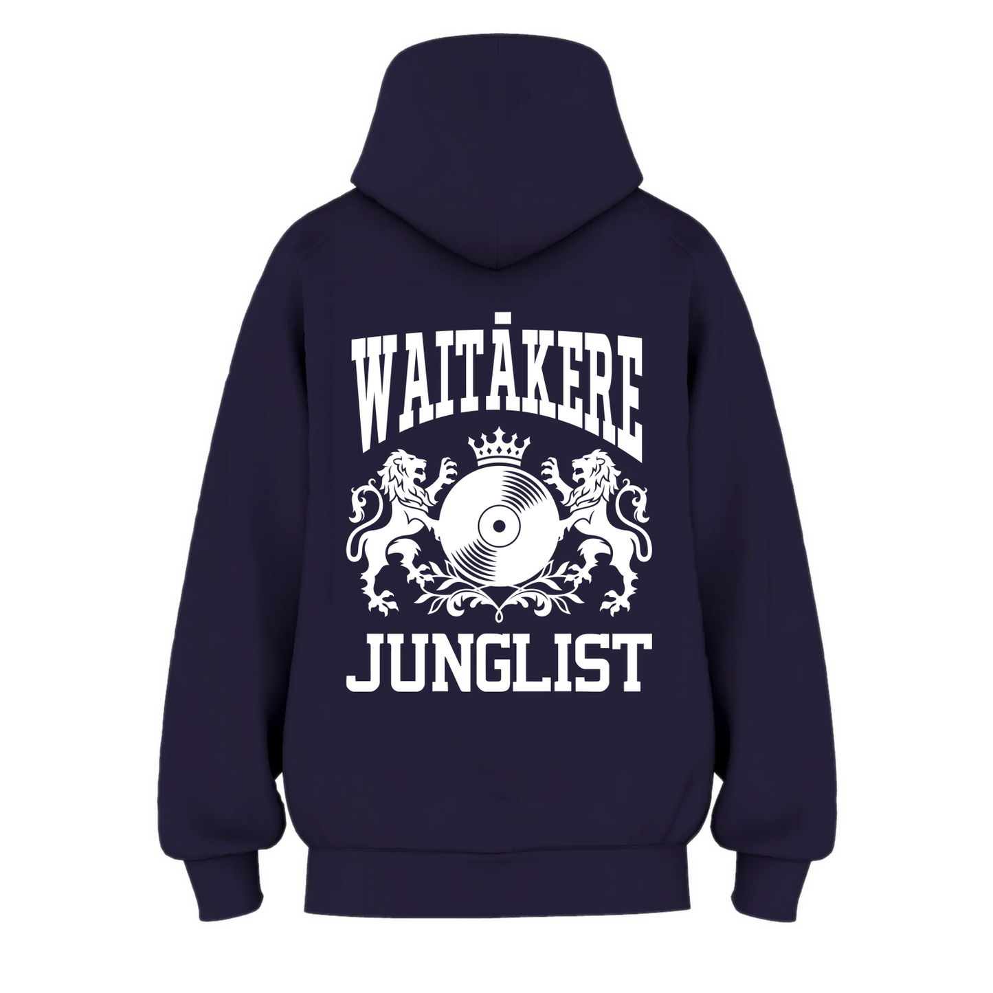 Womens WAITĀKERE JUNGLIST Hoodie - Ink Blue (back)