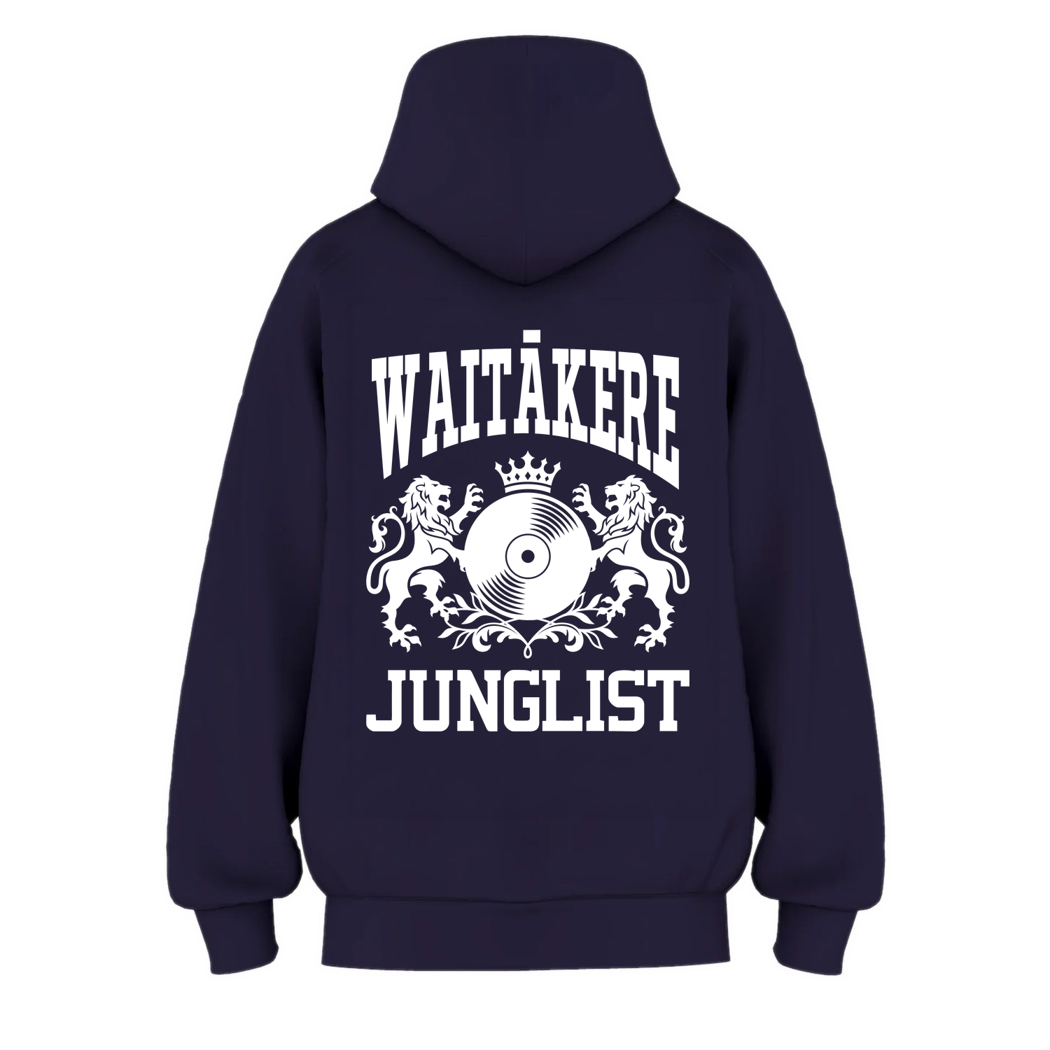 Womens WAITĀKERE JUNGLIST Hoodie - Ink Blue (back)
