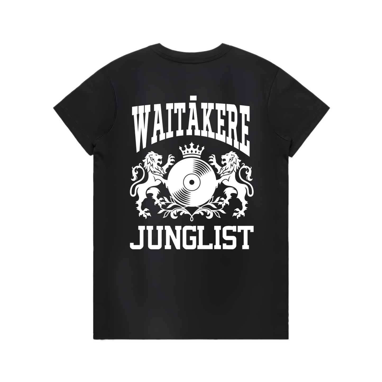Womens WAITĀKERE JUNGLIST Tee - Black (back)
