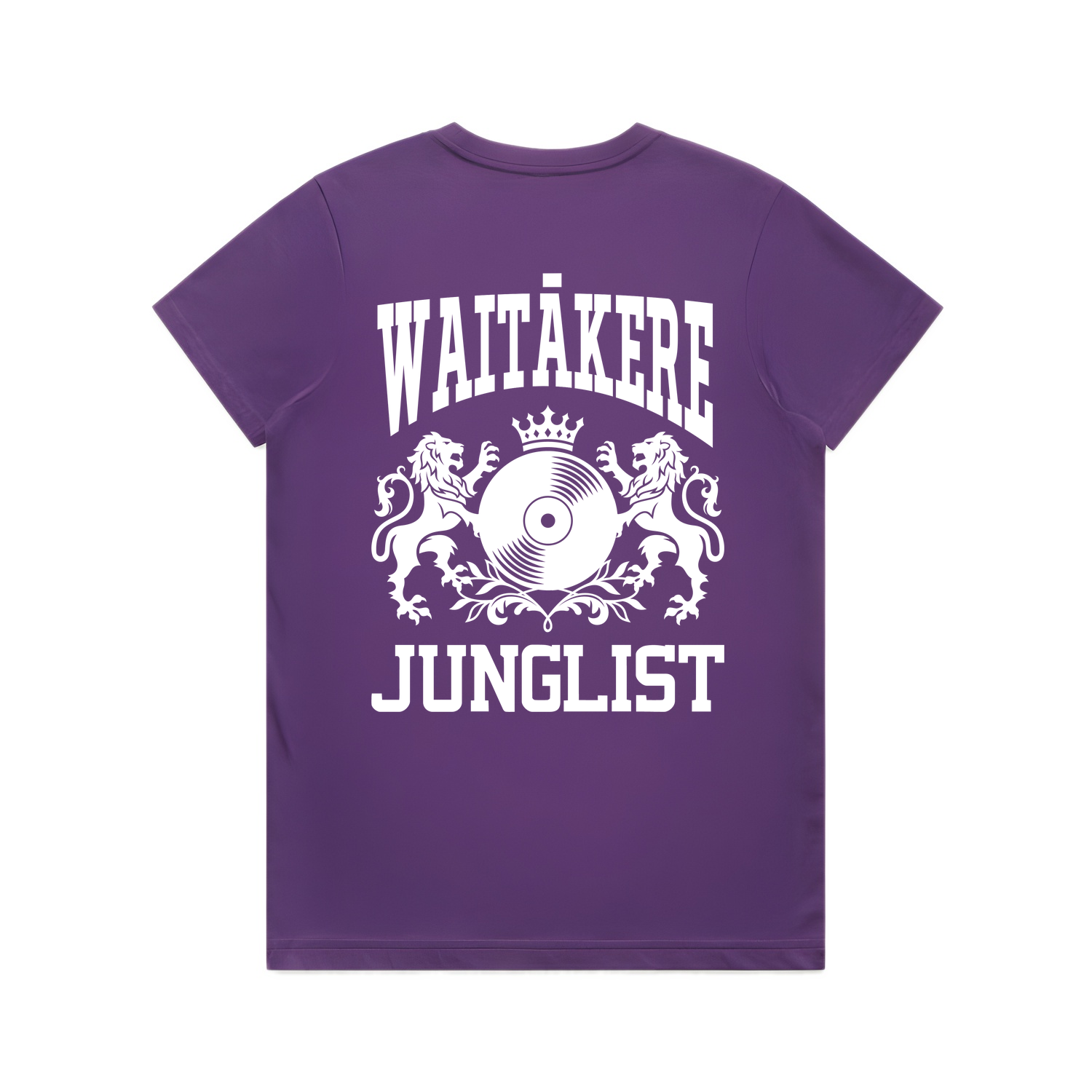 Womens WAITĀKERE JUNGLIST Tee - Purple (back)