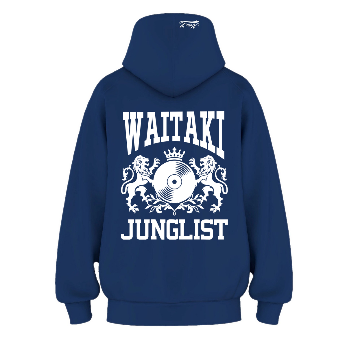 Mens WAITAKI JUNGLIST Hoodie - Cobalt Blue (back)