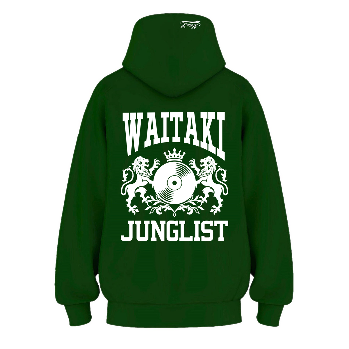 Mens WAITAKI JUNGLIST Hoodie - Pine Green (back)