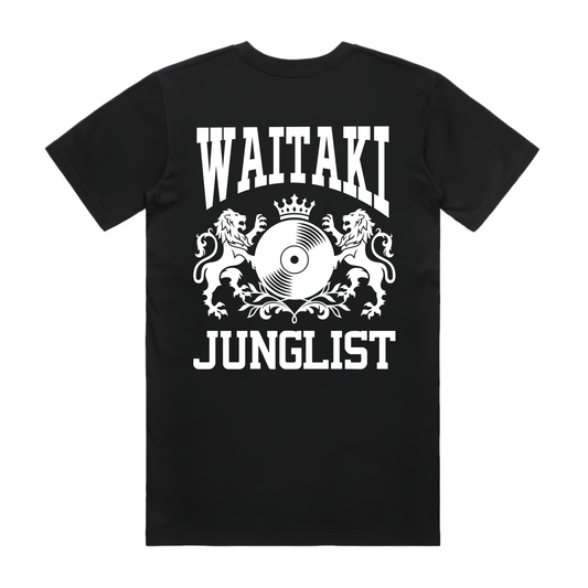 Mens WAITAKI JUNGLIST Tee - Black (back)