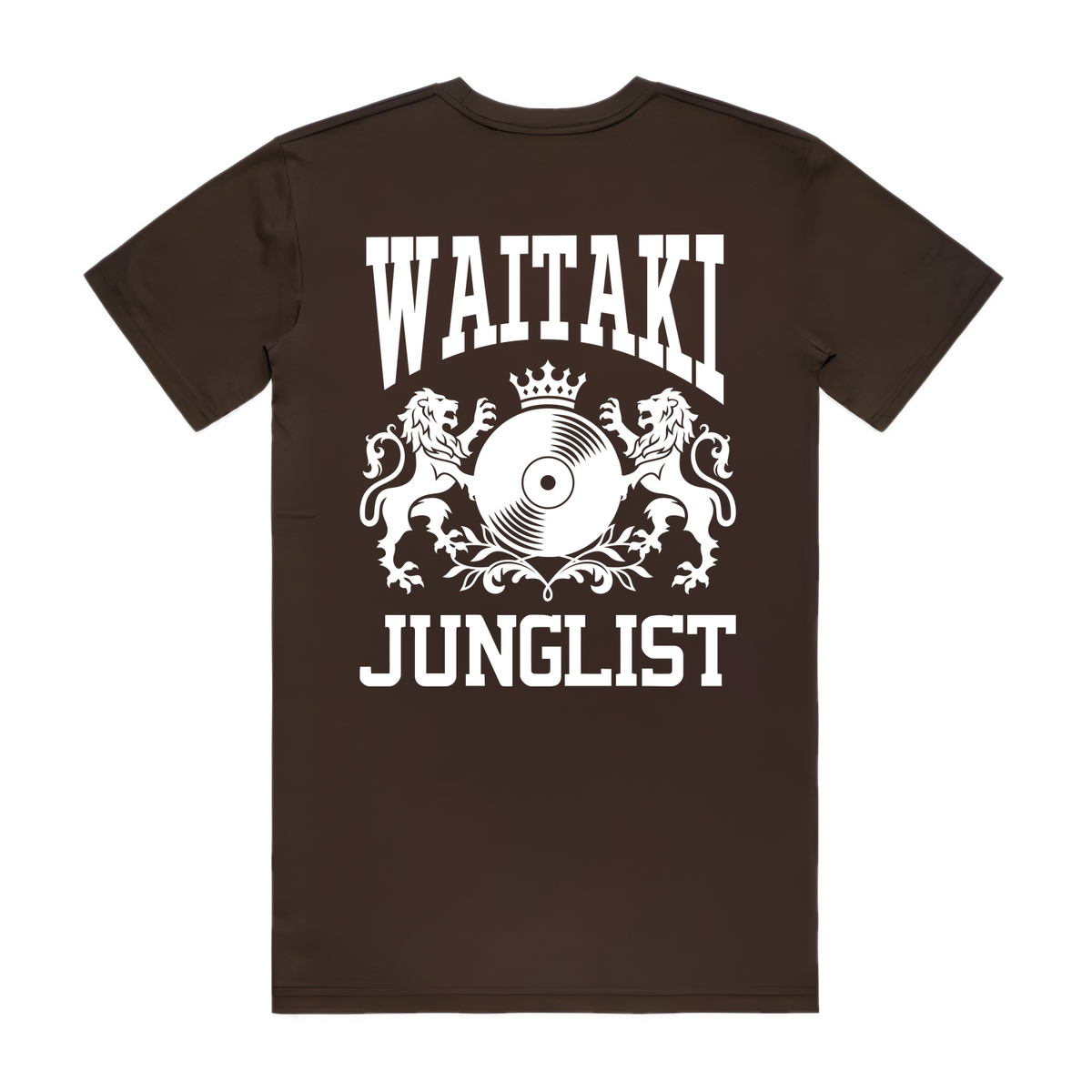 Mens WAITAKI JUNGLIST Tee - Chocolate (back)