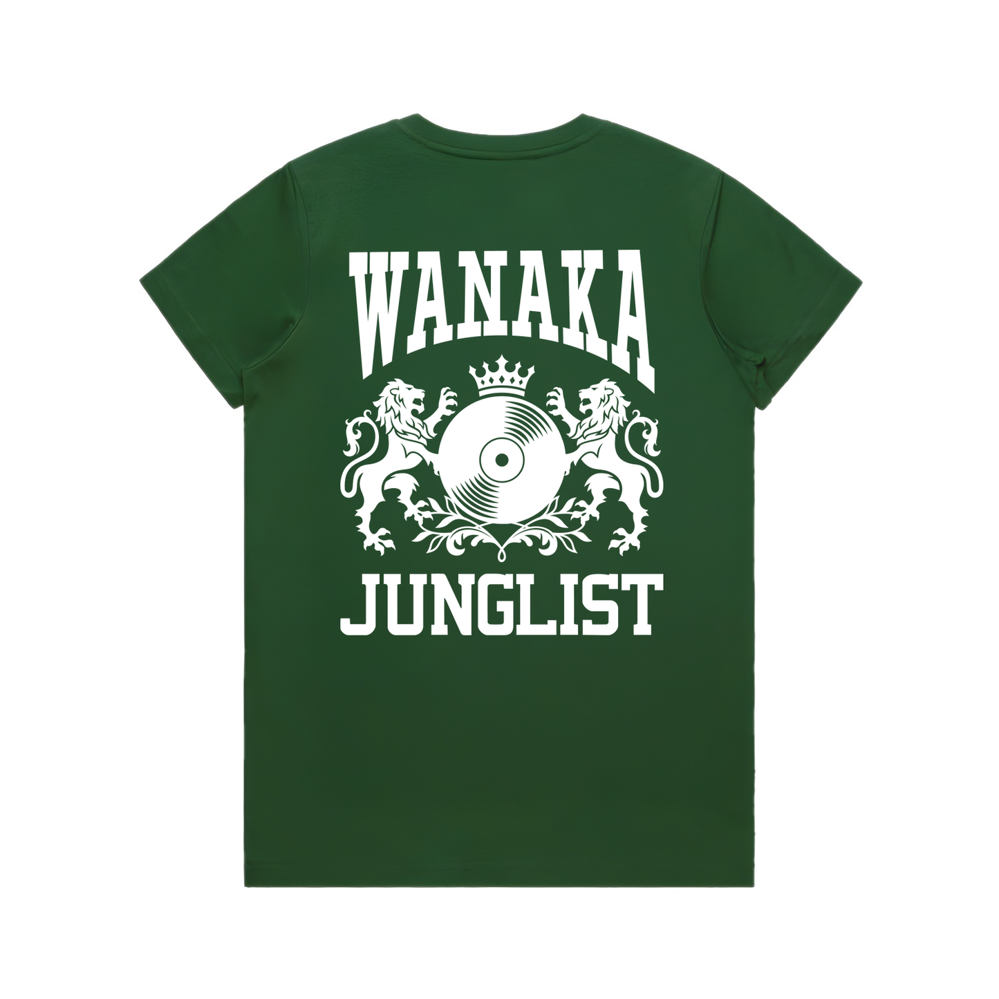 Womens WANAKA JUNGLIST Tee - Forest Green (back)