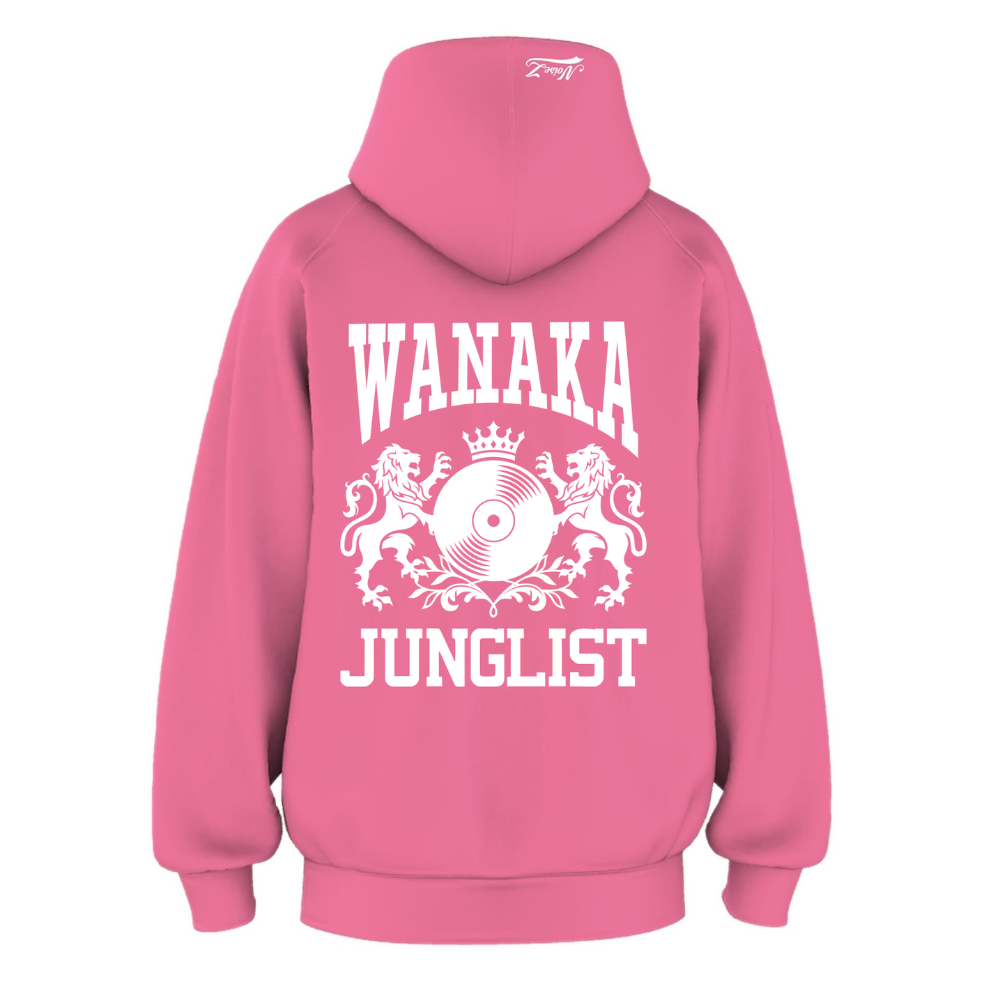 Womens WANAKA JUNGLIST Hoodie - Charity Pink (back)